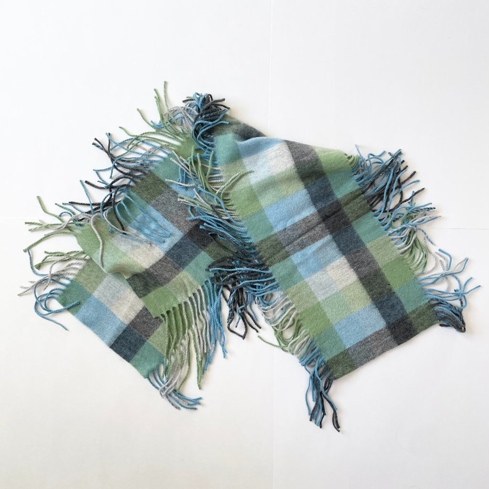 Soft Plaid Fringe Scarf